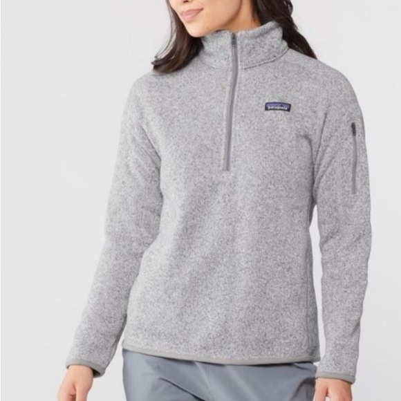 Patagonia Sweaters - Patagonia Better Sweater Gray 1/4 Zip Pullover Fleece Lined Womens Sz Medium
